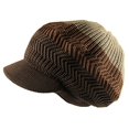 thumbnail image 2 of Knitted Cotton Rasta Slouchy Beanie Visor (Khaki/Brown/Dark Brown), 2 of 4