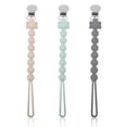 thumbnail image 1 of Clip de silicona para chupete para bebés, niños y niñas, paquete de 3 chupetes de silicona, mantiene el chupete limpio, clips para chupete, cadenas para chupete suaves y flexibles gratis,, 1 of 7