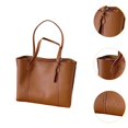 thumbnail image 6 of yuksok Women PU Leather Tote Bag Beach Purse Fashion Lady Handle Bag Casual Handbag Brown, 6 of 9
