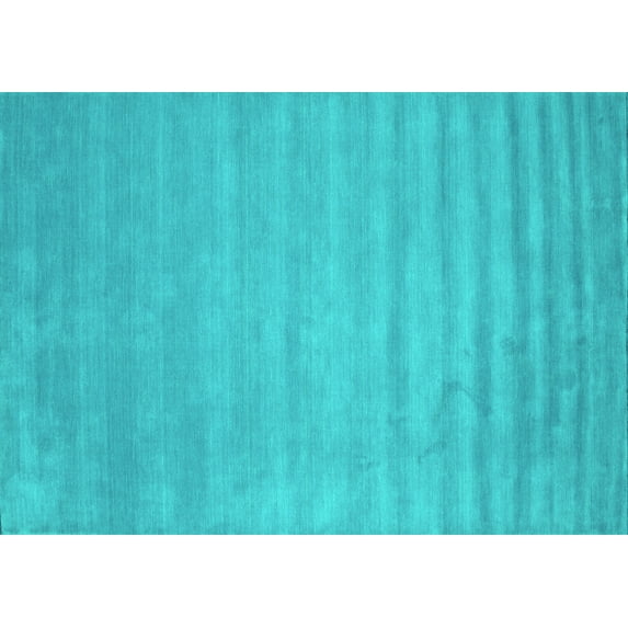 Ahgly Company Indoor Rectangle Abstract Turquoise Blue Contemporary Area Rugs, 5' x 8'