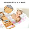 thumbnail image 2 of Bathtub Tray Caddy, Expandable Bath Tray, Bamboo Bath Table with Reading Rack, Slide-in Glass Holder and Phone Holder, 2 of 8