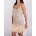 thumbnail image 2 of Vestido ajustado con flecos y lentejuelas y plumas para mujer, vestido de retales con borlas a la moda, 2 of 2
