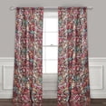 thumbnail image 6 of Burges 84 Inch Window Panel Curtain, Red and Pink Reed Print, Rod Pockets, 6 of 6
