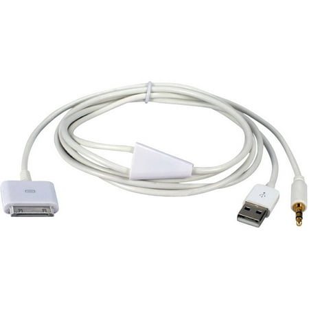 QVS 1-Meter Hi-Fi Stereo Audio/Charge/Sync Cable for Apple iPad/iPod/iPhone