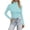Sky Blue, variant on Fgnfyis Womens Tops Long Sleeve High Neck Shaping Fit Stretch Casual Basic Solid Color Tee T Shirts for Women Sky Blue S