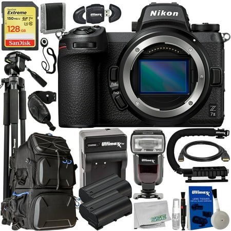 Nikon Z7 II Mirrorless Camera (Body Only) with Deluxe Accessory Bundle: SanDisk 128GB Extreme SDXC, Hard Shell Deluxe Backpack, 2x Extended Life Batteries & Much More