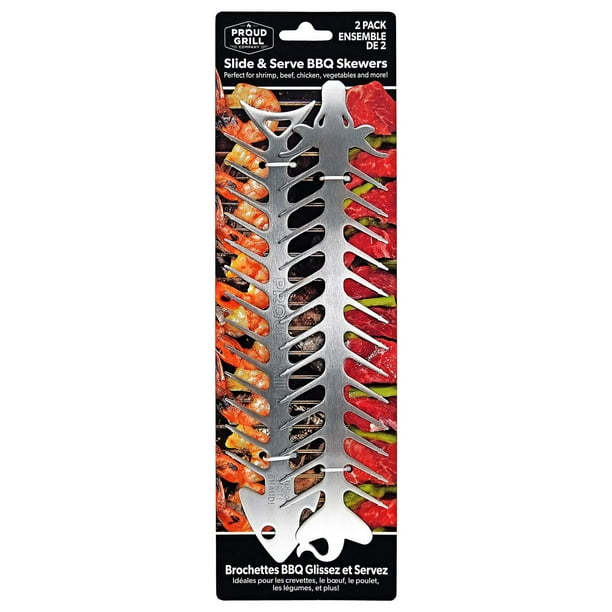 Set de Brochetas de Acero Inoxidable para Parrilla Proud Grill Slide & Serve
