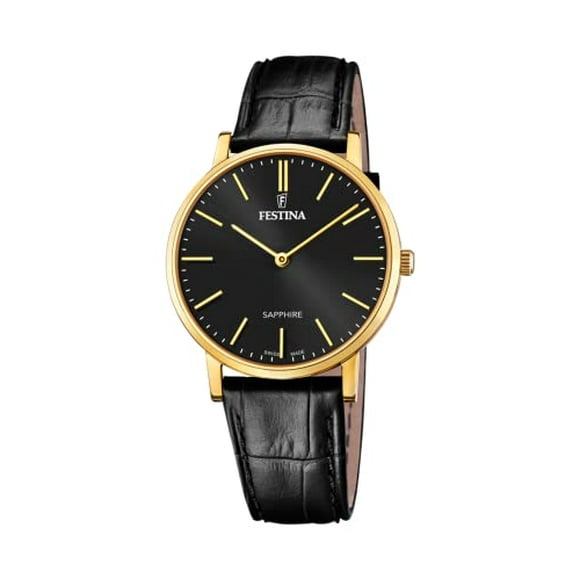 Festina F20016/3 Swiss Made Leather Watch In Black