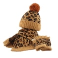thumbnail image 2 of Aihuaihua Kids Winter Knit Beanie Hat Scarf Gloves 3 Piece Set Leopard for Boys Girls Family, 2 of 8