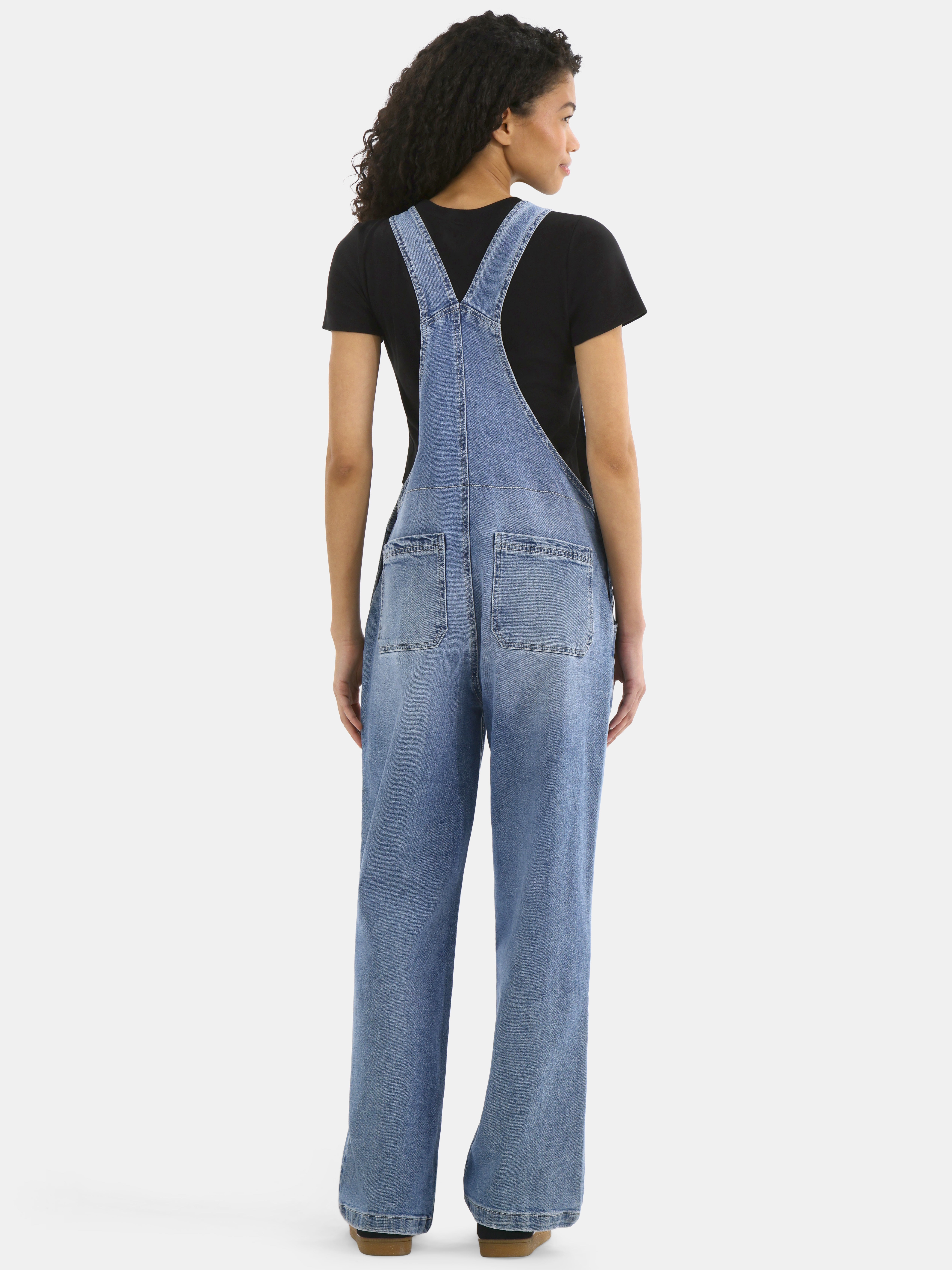No Boundaries Baggy Denim Overalls, Women's