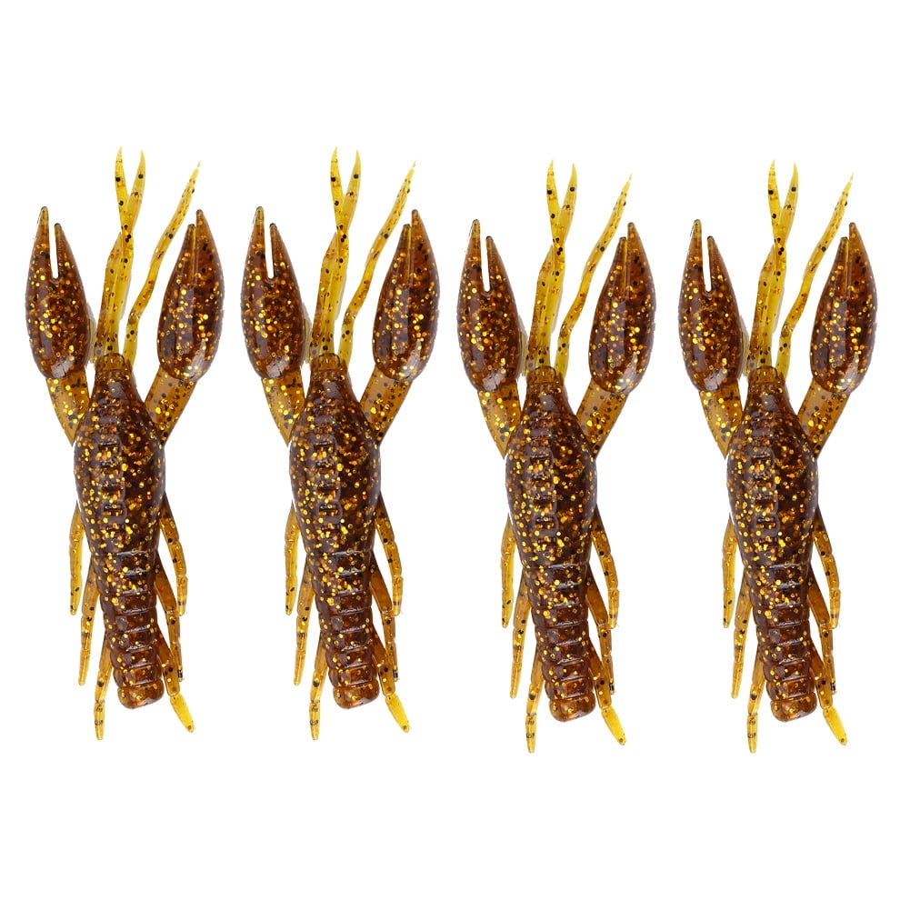 HERCHR Fishing Crawfish, 4pcs Silicone Soft Fishing Crawfish Artificial