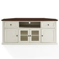 thumbnail image 1 of Pemberly Row 60" Corner TV Stand in White and Mahogany, 1 of 9