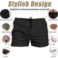 thumbnail image 4 of Mens Swim Trunks Quick Dry Swimwear Zipper Pockets, Swim Shorts with Mesh Lining, Black, 4 of 7