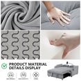 thumbnail image 5 of Muumblus Pull Out Sofa Bed, 3-in-1 Convertible Loveseat Sleeper Sofas with USB/Type C, Modern 2 Seater Velvet Couch for Living Room, Apartment, Gray, 5 of 9