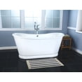 thumbnail image 4 of Kingston Brass VCTDS662829 66" Cast Iron Oval Double Slipper Pedestal Tub (No Faucet Drillings), White, 4 of 10