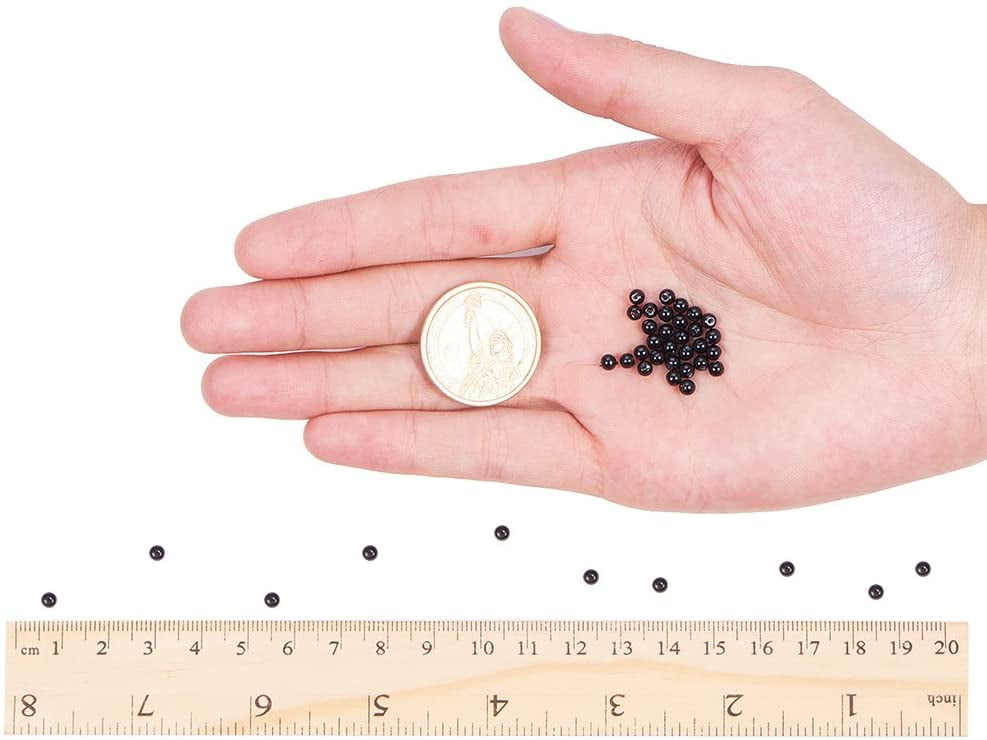 1 Box Eco-Friendly Dyed Glass Pearl Round Beads Black 3mm Hole: 0.7~1.1mm about 2000pcs/box