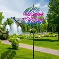 thumbnail image 4 of Large Solar Wind Spinner LED Lighting Solar Powered Glass Ball with Kinetic Wind Spinner Purple, 4 of 6