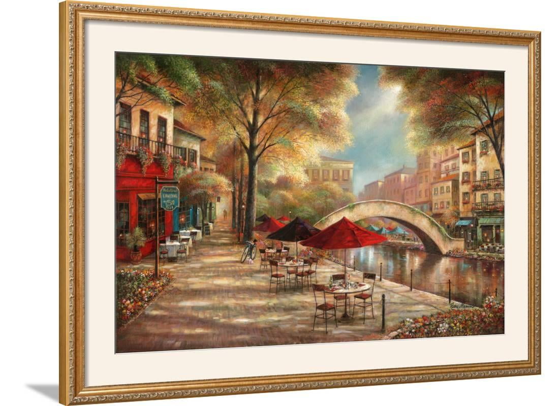 Riverwalk Café Framed Art Print Wall Art By Ruane Manning 43.5x31.5