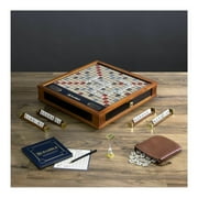 WS Game Company Scrabble Trophy Luxury Edition with Rotating Wooden Game Board