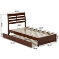 thumbnail image 5 of Emelie Twin XL Wood Platform Bed with Panel Footboard &  Trundle in Walnut, 5 of 5