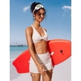 thumbnail image 3 of Top de Bikini CRZ YOGA con Nudo Frontal y Escote en V Blanco XL, 3 of 5