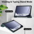 thumbnail image 3 of SaniMore Case for Samsung Galaxy Tab A9 Plus 12.4" 2023 SM-X810/X816/X818, Auto Sleep/Wake Shock Resistant [Built-in Pencil Holder] Stand [Dual Angle] Transparent Slim Anti-fall Shell, Deep Green, 3 of 8