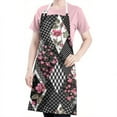 thumbnail image 5 of Pioneer Flower Floral Print Pattern Apron-Garden Aprons for Women with Pockets-Cotton Linen Waterproof Kitchen Cooking Gardening Aprons Adjustable for Kitchen,Cooking,BBQ and Salon 33x27 Inch, 5 of 7