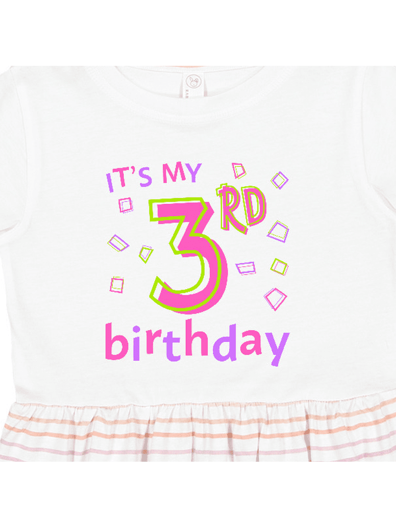 third birthday dress Inktastic It's My Girls Toddler 3 year baby girl dress design