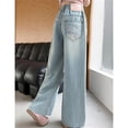thumbnail image 6 of XIYON Kids Girls Denim Pants Summer Elastic Waist Wide Leg Straight Fit Comfortable Breathable Trousers For Casual Daily Wear,Sky Blue,11-12 Years, 6 of 8