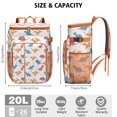 thumbnail image 3 of Travel Cooler Bag - White Cartoon Dinosaurs Pterosaurs Pattern Camping Beer Cooler Backpack with Bottle Opener- Waterproof Insulated Picnic Backpacks - Cooler Bag for Beach, 3 of 6