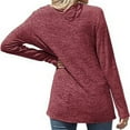 thumbnail image 3 of Timegard Womens Long Sleeve Tops Lace V Neck Solid Color Blouse Dressy Casual Comfy Shirts Tops Fall, 3 of 6