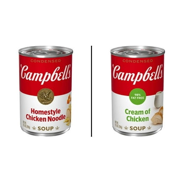 Campbell's Homestyle Chicken Noodle Soup 10.5 oz & 98% Fat Free Cream of Chicken Soup 10.5 oz