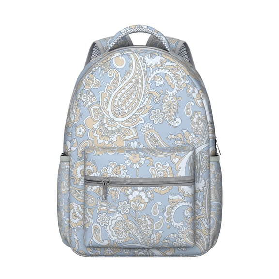 Elegant Paisley Boho Students Backpack Durable and Lightweight Vintage Floral School Bag with Abstract and Decorative Paisley Print