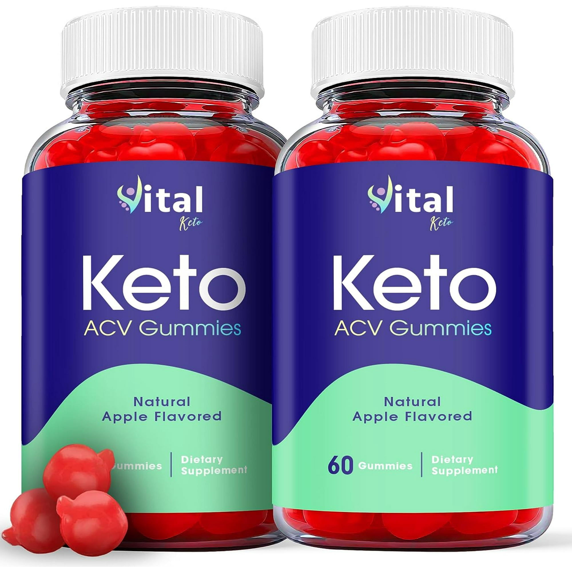 (2 Pack) Vital Keto ACV Gummies - Apple Cider Vinegar Supplement for Weight Loss - Energy & Focus Boosting Dietary Supplements for Weight Management & Metabolism - Fat Burn - 120 Gummies