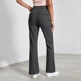 thumbnail image 7 of Womens High Waisted Yoga Pants Straight Leg Leggings Petite Regular, Side Pockets, Slim Fit, Solid Color, Women's Yoga Legging, Bell Bottom,Work Lounge Daily, 7 of 7