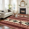 thumbnail image 2 of 5x7 Area Rugs for Living Room, Red Beige Boho Non Slip Area Rugs for Kitchen Bedroom Entryway, Vintage Abstract Art Ethnic Tribe Washable Carpet Runner Rug Floor Mats for Bedroom Home Decor, 2 of 9