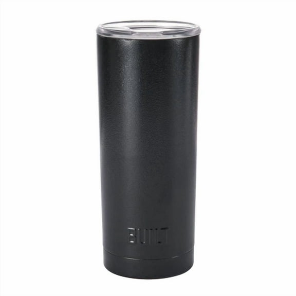 20 Oz Double-Wall Stainless Steel Tumbler Water Bottle, Black Hammered