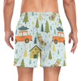 thumbnail image 2 of FORMRS Mens Swim Trunks Mesh Liner Quick Dry Casual Beach Board Shorts with Pockets, Sizes S-2XL, Whimsical Christmas Pattern, 2 of 9