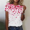 thumbnail image 5 of Ounisa Valentines Shirts Women Love Heart Graphic Print Short Sleeve Tee Tops, 5 of 7