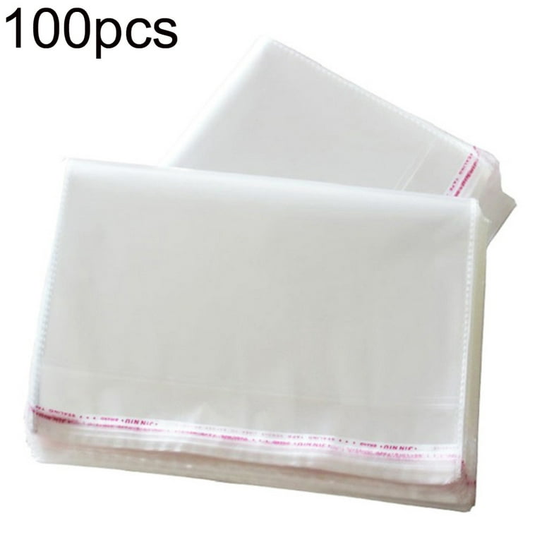 Decor Store 100Pcs Transparent Self Adhesive Sealed Plastic Bags Jewelry  Gift Package Pouch 