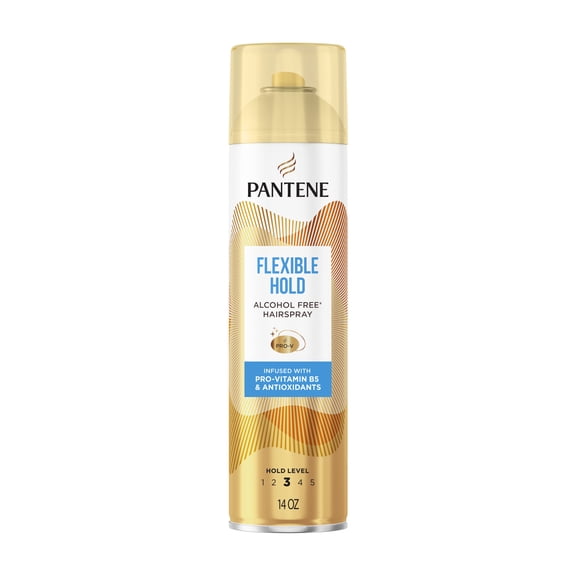 Pantene Flexible Hold Alcohol-Free Hairspray, Level 3, with Pro-Vitamin B5 and Antioxidants, 14 oz