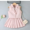 thumbnail image 5 of AherBiu Little Girls 3 Piece Sets Tank Tops Blazer Vests with Pleated Mini Skirts Formal Dress Outfits, 5 of 7