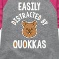 thumbnail image 3 of Instant Message - Easily Distracted By Quokkas - Toddler & Youth Girls Raglan Graphic T-Shirt, 3 of 5