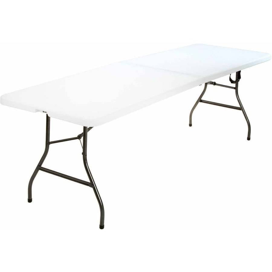 Mainstays 6 Fold In Half Table Black Walmart inside 8 Foot Folding Table Dimensions