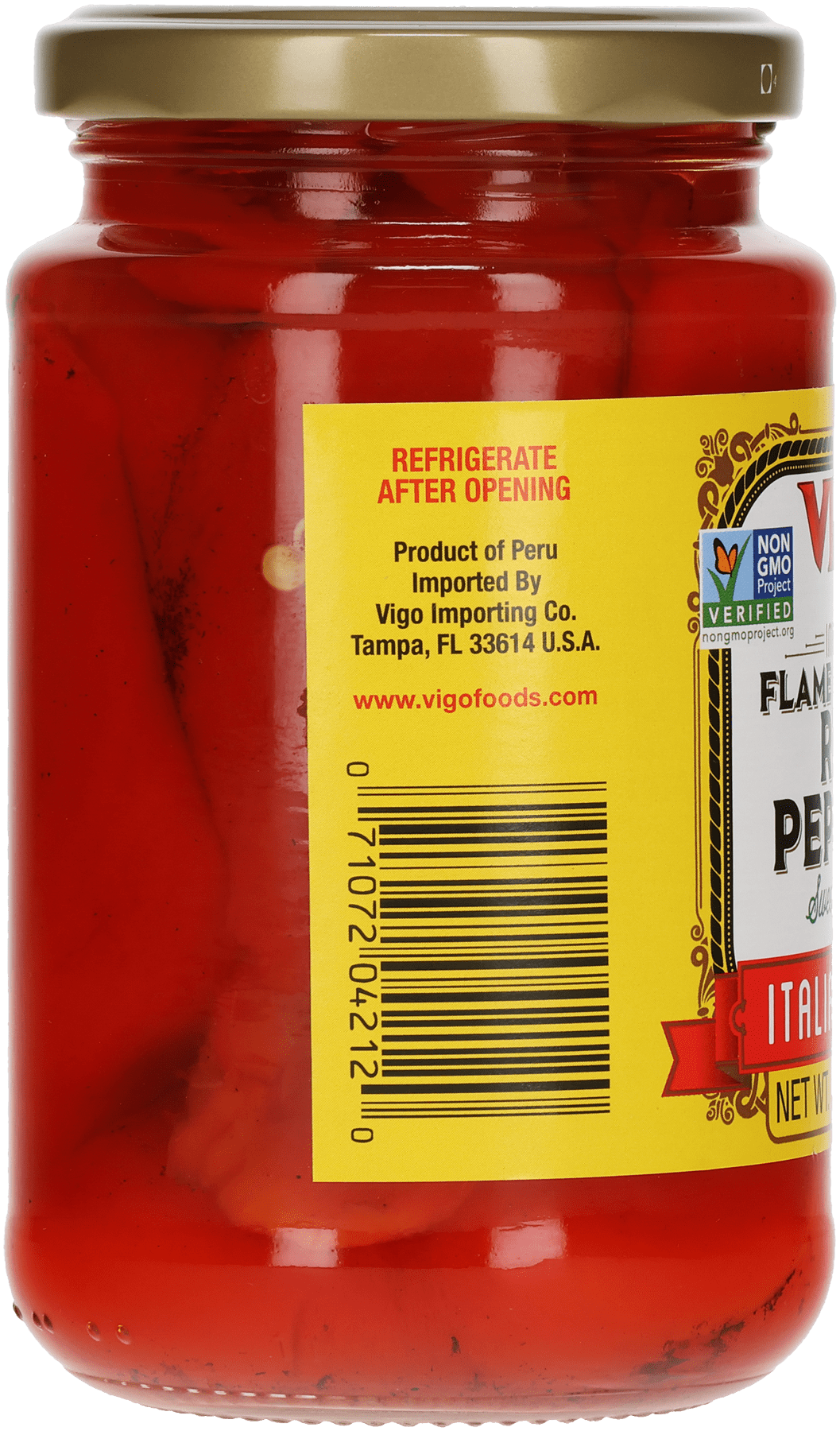 (6 pack) Vigo Foods Flame Roasted Red Peppers, 12 oz, Allergens Not Contained