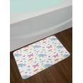 thumbnail image 2 of Crown Bath Mat, Elements Unicorn Magic Wand Stars Hearts and Shoes, Plush Bathroom Decor Mat with Non Slip Backing, 29.5" X 17.5", Blue Pink and Earth Yellow, by Ambesonne, 2 of 2