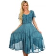 thumbnail image 5 of Sakkas Marigold Embroidered Fairy Dress - Turquoise - One Size Regular, 5 of 5