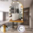 thumbnail image 6 of Gold Arch Hollywood Vanity Mirror with Lights Dimmable 3Color 12 Bulbs Hollywood Vanity Lighted Mirror for Bedroom Wall Detachable Base Stand X10 Magnifying Arch Vanity Makeup Desk Table Mirror, 6 of 7