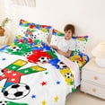 thumbnail image 3 of Castle Fairy Sport Soccer Initial K King Sheets 4pcs, Graffiti Splash Stars Print Bedding, Red Yellow Blue Green,1 Fitted Sheet, 1 Flat Sheet and 2 Pillowcases, 3 of 6