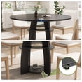 thumbnail image 4 of 47" Round Wood Dining Table for 4-6,Sturdy Wood Kitchen Table with Storage Shelf & Adjustable Feet Space Saving, Easy-Clean Wood Dining Tables for Living Room, 4 of 7
